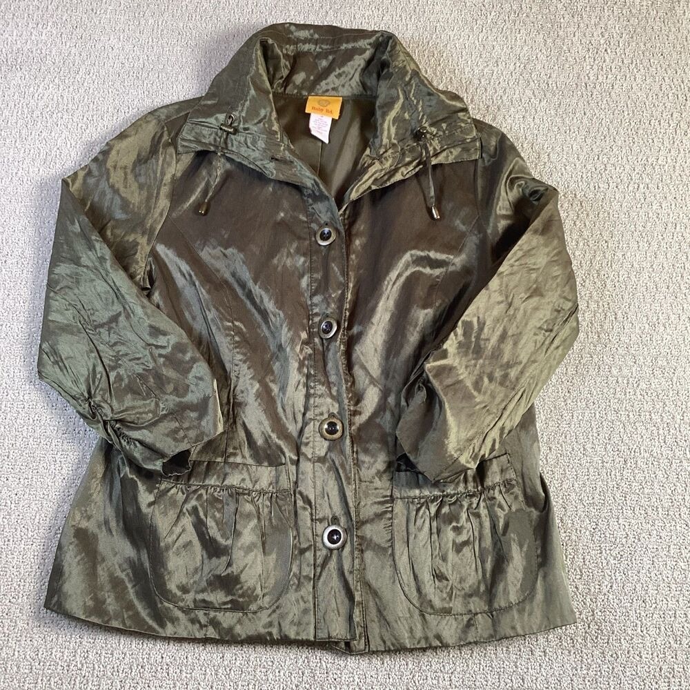 Ruby Rd Womens Jacket Olive‎ Green Lightweight Full Zip Size 10